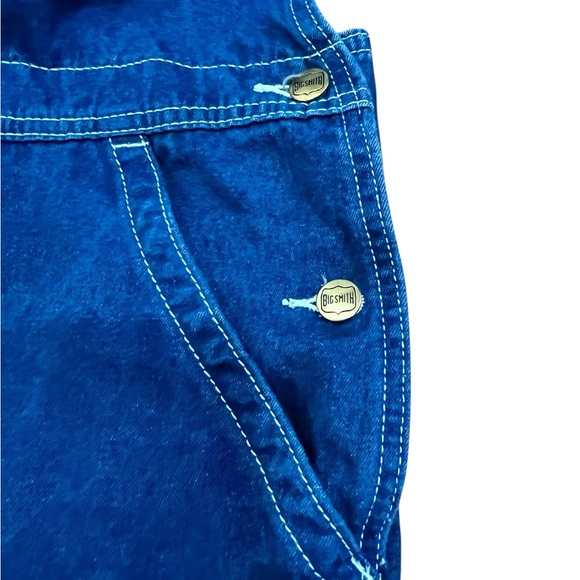 Big Smith Bib Overalls 42 x 34 Dark Washed Blue Denim - Picture 4 of 10